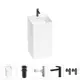 Напольная раковина отдельностоящая Wellsee Pure BY Wellsee 20213279R размер 45x45x85 см, с донным клапаном, сифоном, смесителем и вентилями