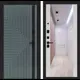Входная дверь Лабиринт Кредор левый 205x96см цвет серо-зеленый с патиной/сандал белый с зеркалом ФЛЗ-1