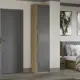 Шкаф распашной Трия Хилтон 45x226x43 см ЛДСП цвет графит матовый/дуб крафт золотой