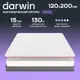 Матрас Darwin Base 120x200 см беспружинный, полутораспальный, ортопедический, жесткий