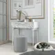 Консоль с ящиком Bogacho 80x80x44.50 см МДФ цвет серебро 11641/БлСилвер
