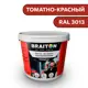 Водно-дисперсионная краска Braiton Премиум Сверхпрочная фасадная 1кг цвет томатно-красный RAL 3013