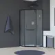 Душевой уголок Rgw Hotel 646202 пятиугольный 90x90см черный профиль эффект стекла без покрытия