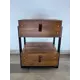 Тумба прикроватная Solarius Loft 44x58x44 см 2 ящика дерево и металл цвет темный дуб/черный