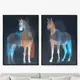 Набор картин Artnomore Horses in a color glow 2024г. AR-777000961 75x105 см 2 шт