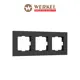 Рамка для розеток и выключателей Werkel Slab W0032908 3 поста цвет черный матовый