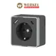Розетка USB накладная Werkel Gallant DB-02-80 с заземлением со шторкой цвет графит рифленый