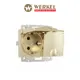 Розетка двойная встраиваемая Werkel W1172210 с заземлением цвет шампань рифленый