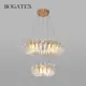 Люстра подвесная светодиодная хрустальная Bogate's 90374/2 11 м² нейтральный белый свет цвет жёлтый/золотой