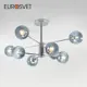 Потолочная люстра с плафонами EUROSVET 30166/8 хром