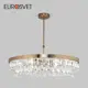 Люстра на штанге Eurosvet 60165/6 A065754 6 ламп 11 м² цвет латунь/прозрачный