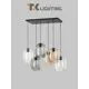 Светильник подвесной Tk lighting Elio A068561 6 ламп 12 м² цвет бежевый/прозрачный/черный/дымчатый
