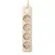 Сетевой фильтр Agni TP-FD4E-5m-ivory 12x1.5 5 м 4 розетки с заземлением 4000 Вт цвет слоновая кость