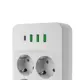 Сетевой фильтр Agni TP-FO4U10E-2m-white 12x1.5 2 м 10 розеток с заземлением 4000 Вт цвет белый