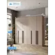 Шкаф распашной Принцесса мелания 3326 с 6 дверями 240x220x50 см ЛДСП цвет кашемир