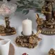 Подсвечник из мрамора Bogacho Птичка Терра Бронза