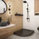 Поддон Melodia della vita Allegro акриловый 90x90x14 низкий 1/4 круга цвет чёрный, слив 90 мм