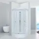 Душевой уголок Triton Стандарт 123282 1/4 круга 100х100см белый профиль эффект стекла структурный