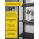 Стеллаж металлический Blacksteelone 6 полок 500x2000x25 см нагрузка до 100 кг металл цвет черный
