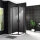 Душевой уголок Belbagno Uno 459312 1/4 круга 100х100см черный профиль эффект стекла прозрачный