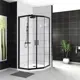 Душевой уголок Belbagno Uno 459323 пятиугольный 90х90см черный профиль эффект стекла прозрачный