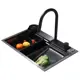 Мойка для кухни Abber AF2194B 68x46 см глубина чаши 21.5 см нержавеющая сталь цвет черный