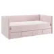 Кровать Mebelson 186419 212x78x101.5 см ЛДСП цвет нежно-розовый, велюр