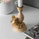 Подсвечник из мрамора Bogacho Птичка Терра левый кремового цвета