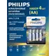 Батарейка Philips Ultra Alkaline LR6E4B/97 алкалиновая AA 4 шт