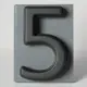 Адресная табличка на дом PINЛайт цифра "5" серая подложка с задней теплой подсветкой