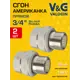 Американка прямая V&G Valogin 3/4"x3/4" ВР-НР латунь 2 шт VG-205102-2