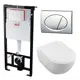 Комплект 3 в 1 инсталляция AlcaPlast с унитазом подвесным Villeroy Subway 2.0 5614R201 кнопка хром
