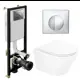Комплект 3 в 1 инсталляция Cersanit Black с унитазом подвесным BelBagno Tre BB8001CHR/SC кнопка хром