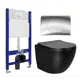 Комплект 3 в 1 инсталляция Enio Tecnico с унитазом Vincea Globo VT1-14SMB кнопка хром Geometria