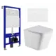 Комплект 3 в 1 инсталляция Enio Tecnico с унитазом подвестным WeltWasser Gelbach GL-WT кнопка белая матовая Rotondo