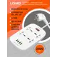 Сетевой фильтр Ldnio LD_B4435 3x0.75 2 м 4 розетки с заземлением 2500 Вт цвет белый