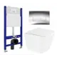 Комплект инсталляция с унитазом Enio 578308 унитаз подвесной BelBagno Due BB3103CHR/SC кнопка хром Rettangolo