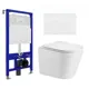 Комплект инсталляции 3 в 1: инсталляция Enio Tecnico унитаз подвесной WeltWasser Salzbach GL-WT кнопка белая матовая Rotondo