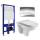 Комплект инсталляции 3 в 1: инсталляция Enio Tecnico унитаз подвесной WeltWasser Baarbach GL-WT кнопка хром Geometria