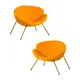 Комплект кресел 2 шт Dobrin Emily Lmo-72 81x72x78 см ткань цвет желтый/золотой