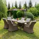 Набор обеденной мебели Royal Family Victor_6chair ротанг/алюминий коричневый 7 предметов