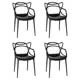 Комплект кухонных стульев 4 шт Dobrin Masters lmzl-pp601 50.5x50x56 см пластик цвет черный