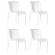 Комплект кухонных стульев 4 шт Dobrin Walter lmzl-pp776 45.5x46x59.5 см пластик цвет белый