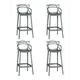 Барный стул Dobrin Masters bar lmzl-pp601c 48x108.5x51.5 см цвет темно-серый 4 шт