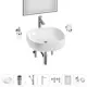 Раковина Wellsee belle spa 3.0 20218507R 45см цвет раковина 7 в 1: д/к, сифон, смеситель, вентили, зеркало, аксессуары