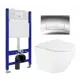 Комплект 3 в 1 инсталляция Enio Tecnico 50 + Унитаз подвесной BelBagno Uno + кнопка хром5
