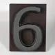 Адресная табличка на дом PINЛайт цифра "6" коричневая подложка с задней теплой подсветкой