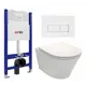 Комплект инсталляция с унитазом 3 в 1 инсталляция Enio Tecnico 50 унитаз подвесной Jacob Delafon Rodin кнопка белая, окантовка хром Rettangolo