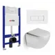 Комплект инсталляция с унитазом 3 в 1 инсталляция Enio Tecnico 50 унитаз подвесной SantiLine SL-5005 кнопка белая, окантовка хром Rettangolo