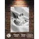 Картина Полицентр Черно белый цветок на ткани 70x50 см